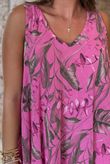 Made in Italy Tiki Pure Cotton Midi Dress Flamingo /2 =